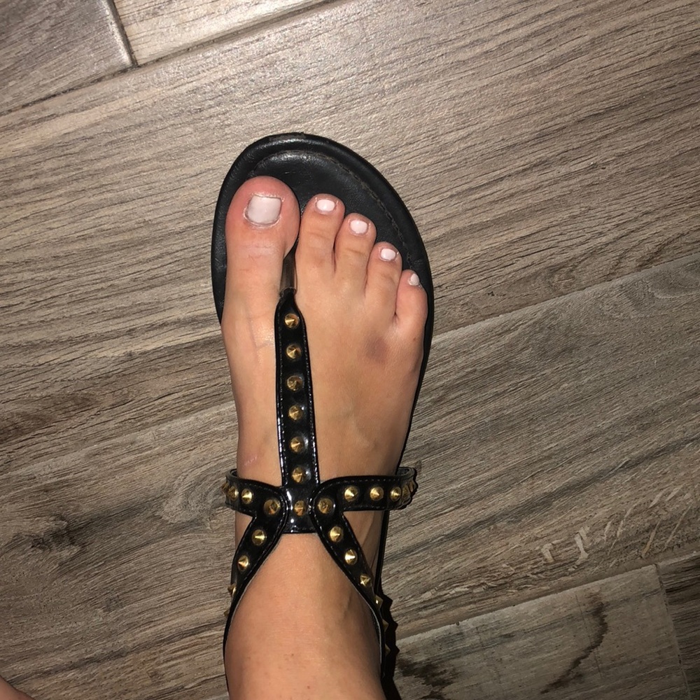 Black studded sandals
